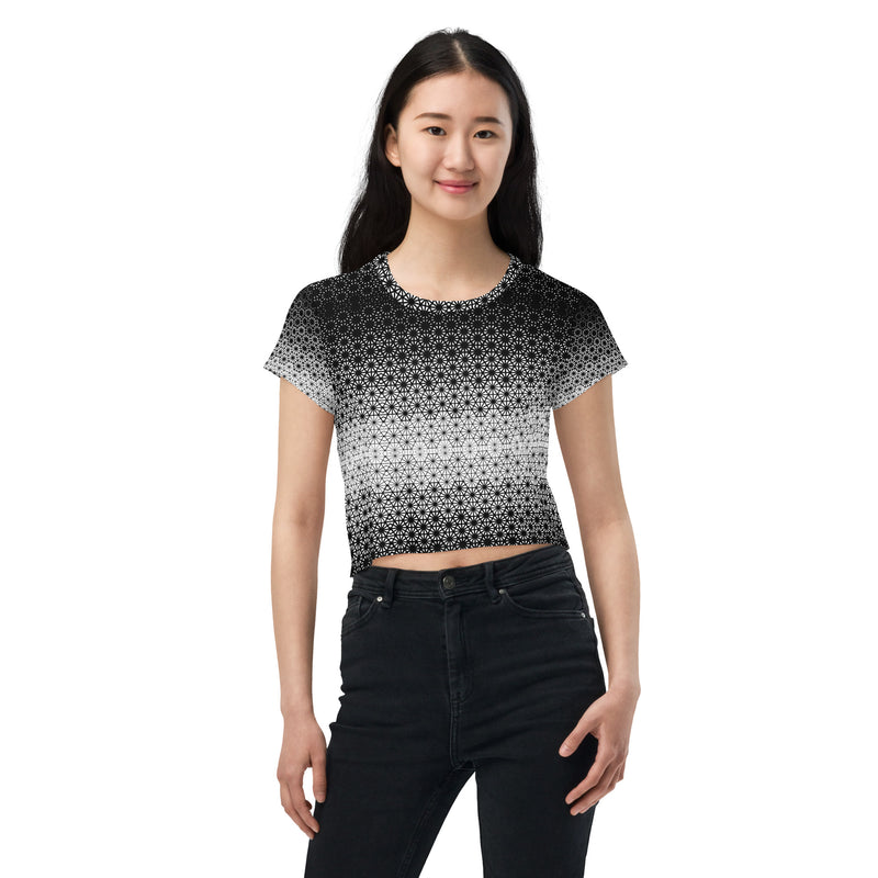 Geometric Line- Crop-Top