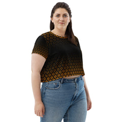 Geometric Line- Crop-Top