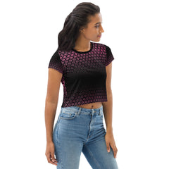 Geometric Line-Crop-Top