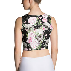 Blumen & Schädel - Crop-Top