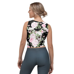 Blumen & Schädel - Crop-Top