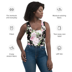 Blumen & Schädel - Crop-Top