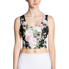 Blumen & Schädel - Crop-Top