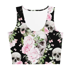 Blumen & Schädel - Crop-Top