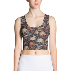 Schädelmuster -Crop-Top