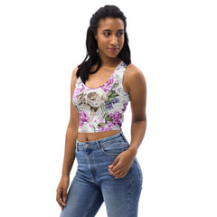 Blumen Schädel Muster - Crop-Top