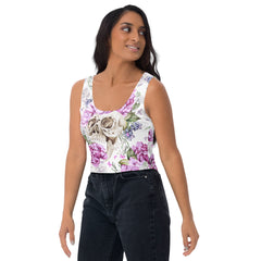 Blumen Schädel Muster - Crop-Top