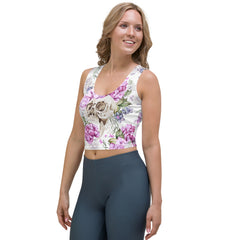 Blumen Schädel Muster - Crop-Top