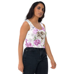 Blumen Schädel Muster - Crop-Top