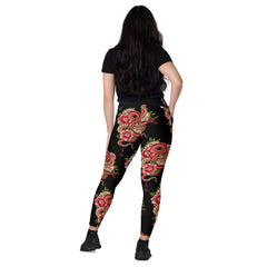 Drachen V-Bund-Leggings mit Taschen