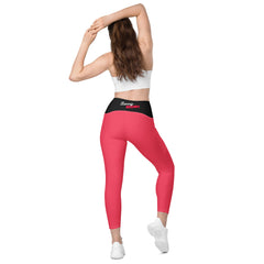 Pinke Leggins Mit Schwarzem V-Bund