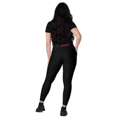 Black Line - V-Bund-Leggings mit Taschen und schwarzem Bund