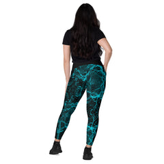 Geometric Line- Soundwaves-V-Bund-Leggings mit Taschen