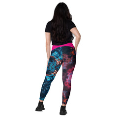 Art Line- Harley Quinn Style-V-Bund-Leggings mit Taschen