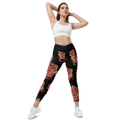 Drachen V-Bund-Leggings mit Taschen