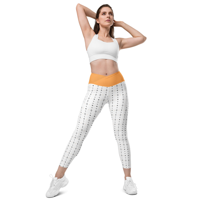 Marokkanisches Musgter V-Bund-Leggings mit Taschen