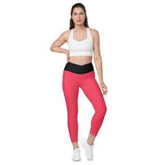 Pinke Leggins Mit Schwarzem V-Bund