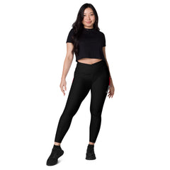 Black Line - V-Bund-Leggings mit Taschen und schwarzem Bund