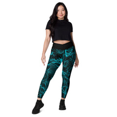 Geometric Line- Soundwaves-V-Bund-Leggings mit Taschen