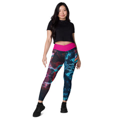 Art Line- Harley Quinn Style-V-Bund-Leggings mit Taschen