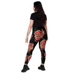 Drachen V-Bund-Leggings mit Taschen