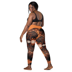 Art Line-V-Bund-Leggings mit Taschen