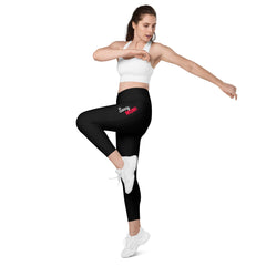 Black Line V-Bund-Leggings mit Taschen