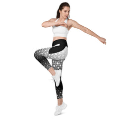 Geometric Line - V-Bund-Leggings mit Taschen