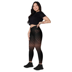 Geometric Line- V-Bund-Leggings mit Taschen