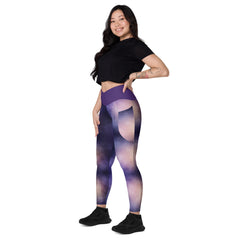 Art Line-Batik-V-Bund-Leggings mit Taschen