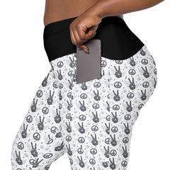 V-Bund-Leggings mit Taschen