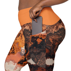 Art Line-V-Bund-Leggings mit Taschen