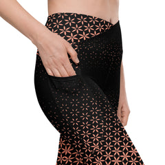 Geometric Line- V-Bund-Leggings mit Taschen