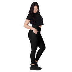 Black Line V-Bund-Leggings mit Taschen