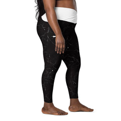 Blitz Muster V-Bund-Leggings mit weissem Bund