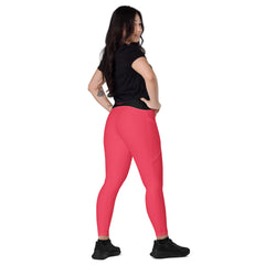 Pinke Leggins Mit Schwarzem V-Bund