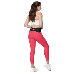 Pinke Leggins Mit Schwarzem V-Bund