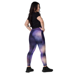 Art Line-Batik-V-Bund-Leggings mit Taschen