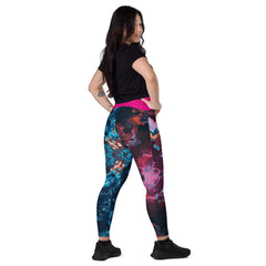 Art Line- Harley Quinn Style-V-Bund-Leggings mit Taschen