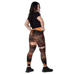 Art Line-V-Bund-Leggings mit Taschen