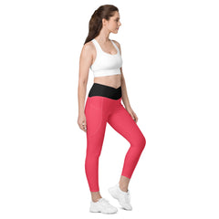 Pinke Leggins Mit Schwarzem V-Bund