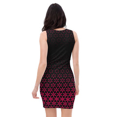 Geometric Line- Rotes Kleid