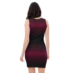 Geometric Line- Rotes Kleid