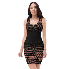 Geometric Line- Lachsfarbenes Kleid