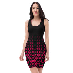 Geometric Line- Rotes Kleid