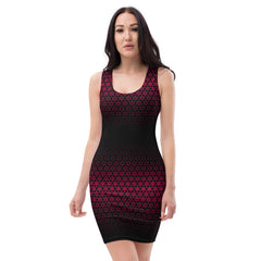 Geometric Line- Rotes Kleid