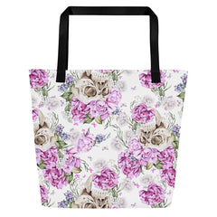 Schädel Blumen Muster Citybag (gross)