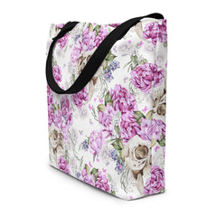 Schädel Blumen Muster Citybag (gross)