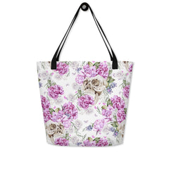 Schädel Blumen Muster Citybag (gross)