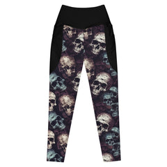 Schädelmuster Leggings mit Taschen